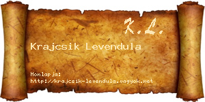 Krajcsik Levendula névjegykártya